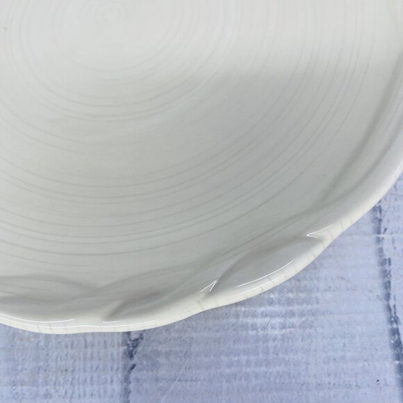 Tracy OCTAVIA HILL Solid Cream Twisted Rope Edge Ceramic 8" Salad Plates Set 4 - Picture 15 of 16